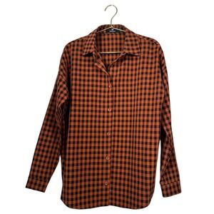 Heartbreak Plaid Button Down Shirt Long Sleeve Collared Top XS 314‎